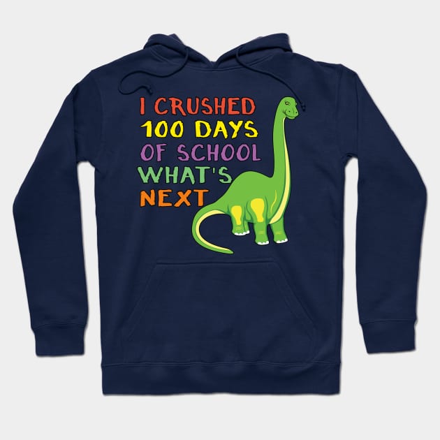 100 Days of School Dinosaur 100th Day Student Kids Dino Hoodie by Maxx Exchange